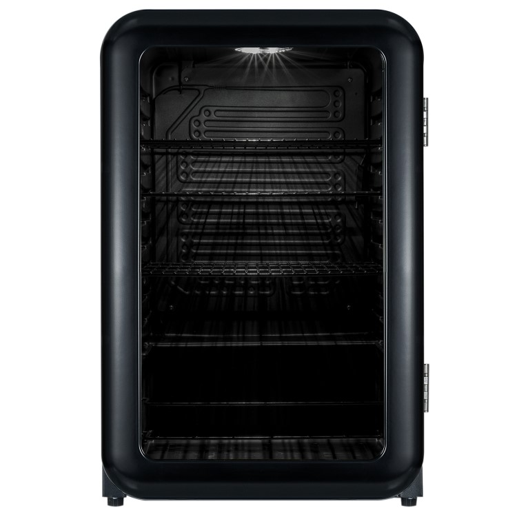 Refurbished electriQ eiQRETRO115DFBLK 115 Litre Retro Drinks Fridge Black