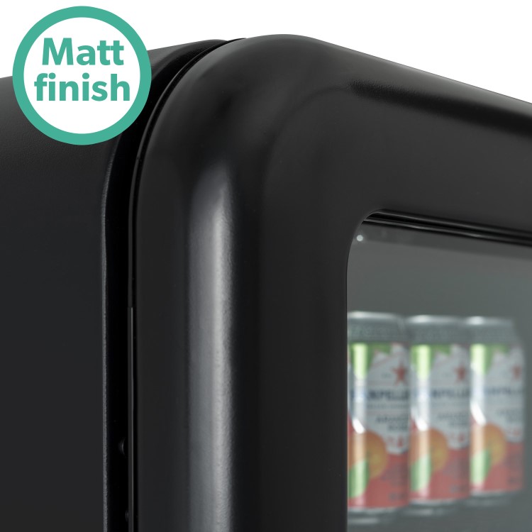 Refurbished electriQ eiQRETRO115DFBLK 115 Litre Retro Drinks Fridge Black