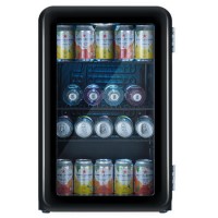 electriQ 70 Litre Retro Drinks Fridge - Glossy Black