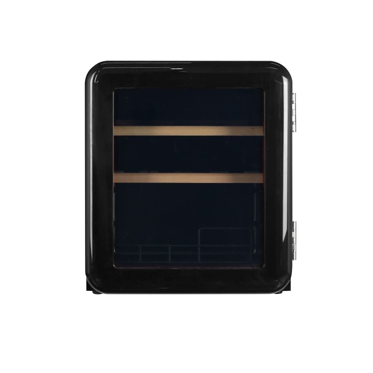 electriQ 48 Litre Retro Drinks Fridge - Glossy Black