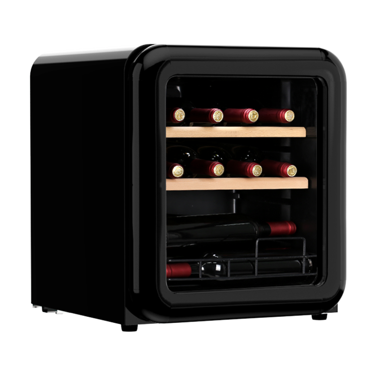 electriQ 48 Litre Retro Drinks Fridge - Glossy Black