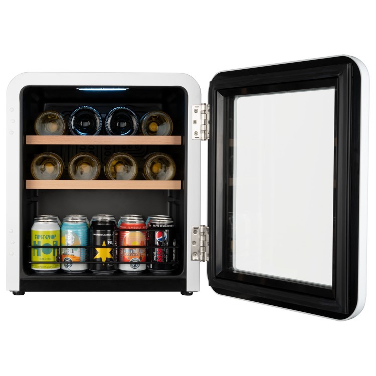 Refurbished electriQ eiQRETROTTDFWHT 48 Litre Retro Drinks Fridge White