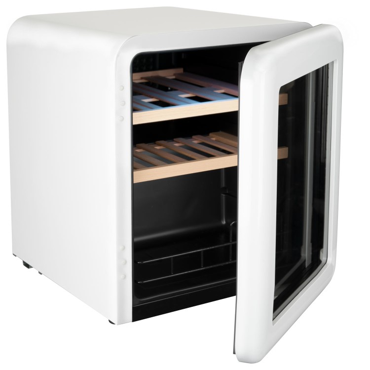 Refurbished electriQ eiQRETROTTDFWHT 48 Litre Retro Drinks Fridge White