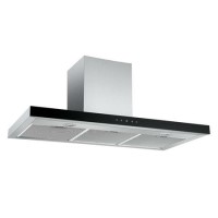 GRADE A1 - electriQ 100cm Slimline Box Touch Control Chimney Cooker Hood - Black Glass Front- 5 Year warranty