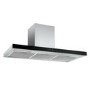 GRADE A1 - electriQ 100cm Slimline Box Touch Control Chimney Cooker Hood - Black Glass Front- 5 Year warranty