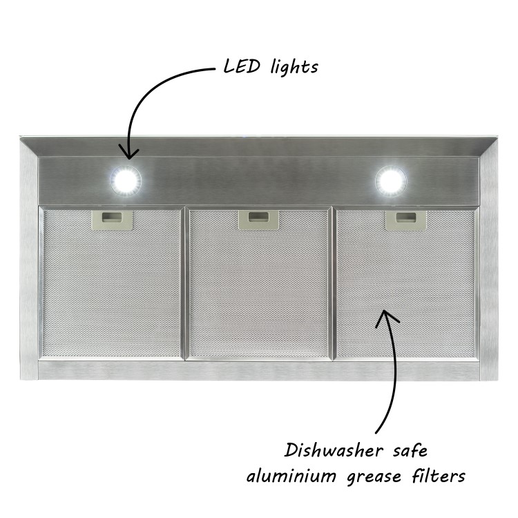 GRADE A1 - electriQ 100cm Slimline Box Touch Control Chimney Cooker Hood - Black Glass Front- 5 Year warranty