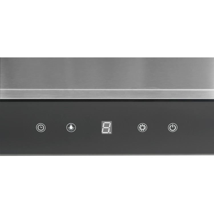 GRADE A1 - electriQ 100cm Slimline Box Touch Control Chimney Cooker Hood - Black Glass Front- 5 Year warranty