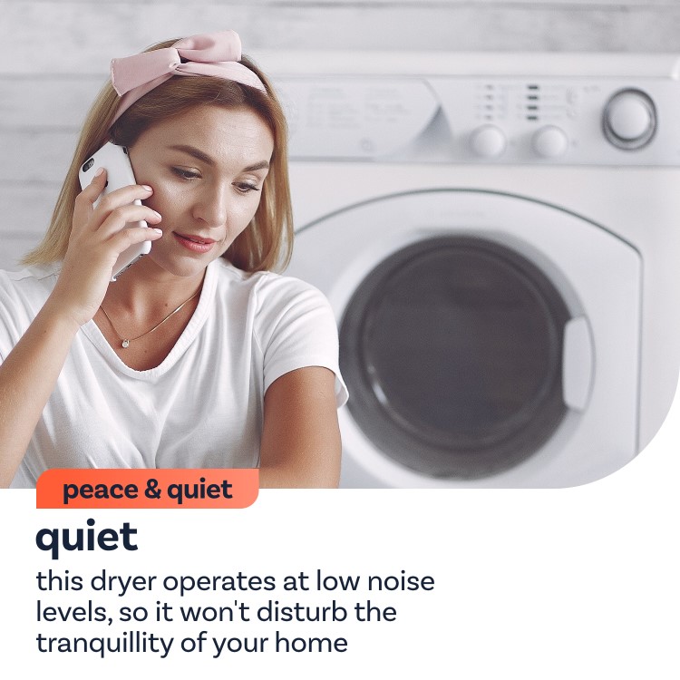 electriQ 12kg Heat Pump Tumble Dryer - A++ Rated, Sensor Dry - Black