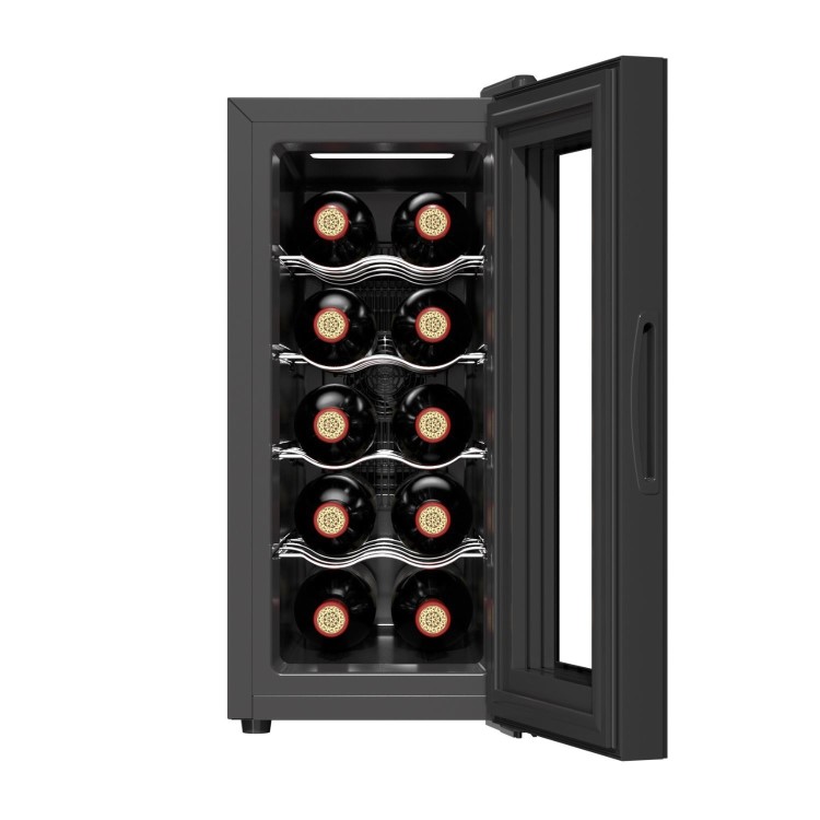 electriQ 10 Bottle Thermoelectric Freestanding Wine Cooler - Black