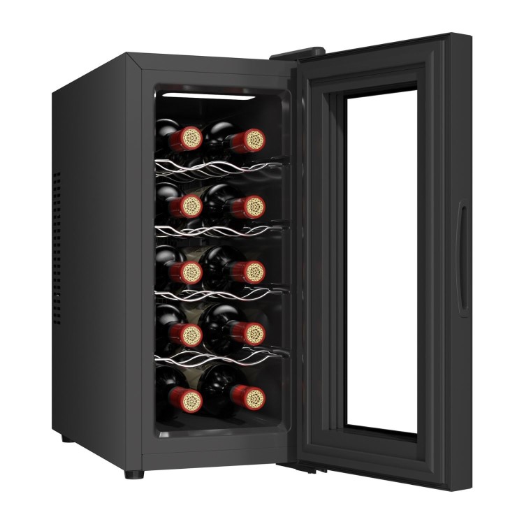 electriQ 10 Bottle Thermoelectric Freestanding Wine Cooler - Black
