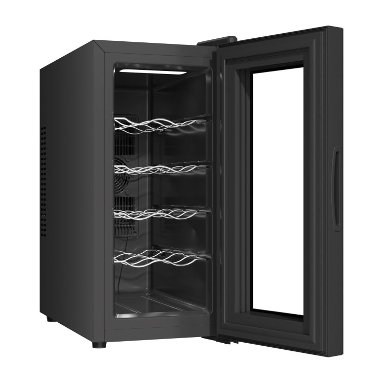 electriQ 10 Bottle Thermoelectric Freestanding Wine Cooler - Black