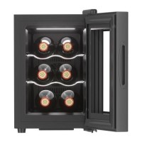 electriQ 6 Bottle Thermoelectric Freestanding Wine Cooler - Black