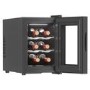 electriQ 6 Bottle Thermoelectric Freestanding Wine Cooler - Black
