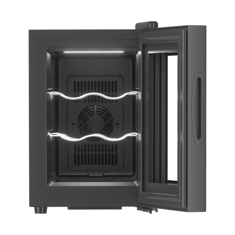 electriQ 6 Bottle Thermoelectric Freestanding Wine Cooler - Black