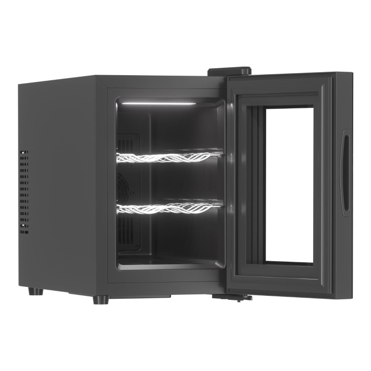 electriQ 6 Bottle Thermoelectric Freestanding Wine Cooler - Black