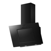 electriQ 60cm Sloping Glass Chimney Cooker Hood - Black