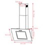 GRADE A1 - electriQ 60cm Sloping Black Glass Chimney Cooker Hood - 5 Year warranty