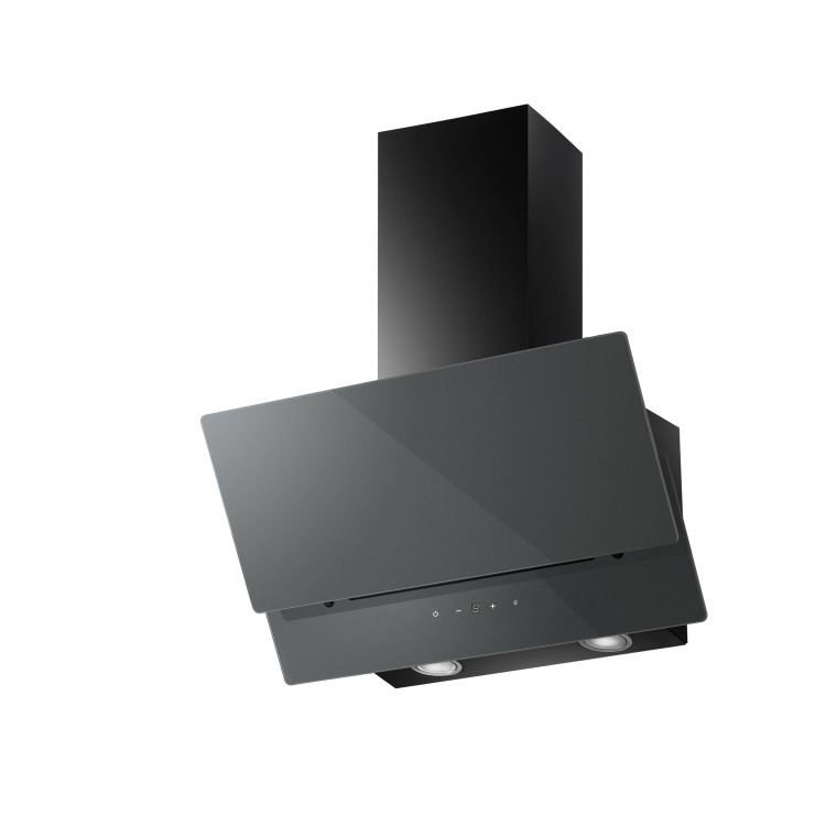 electriQ 60cm Angled Hood with Touch Control - Slate Grey