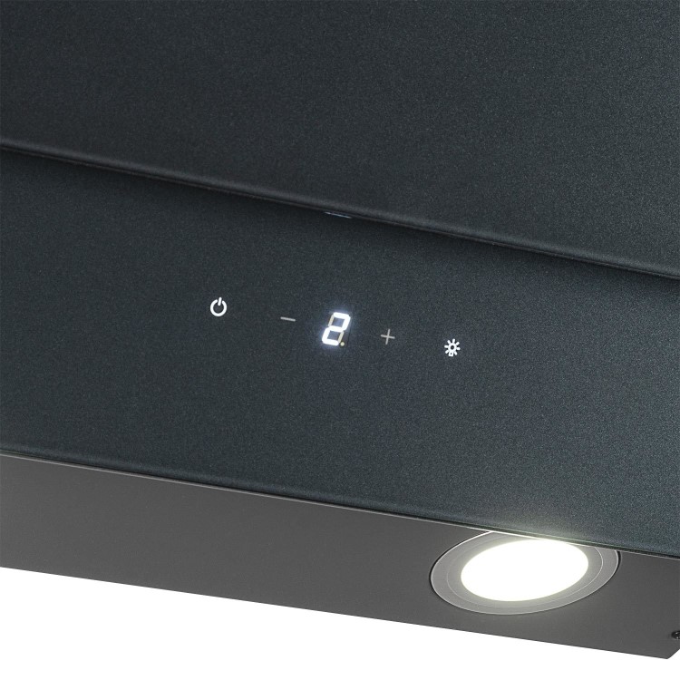 electriQ 60cm Angled Hood with Touch Control - Slate Grey