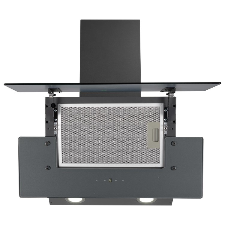 electriQ 60cm Angled Hood with Touch Control - Slate Grey
