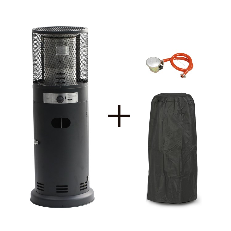 Refurbished electriQ eiQTTGBL Outdoor Gas Table Top Bullet Heater in Black