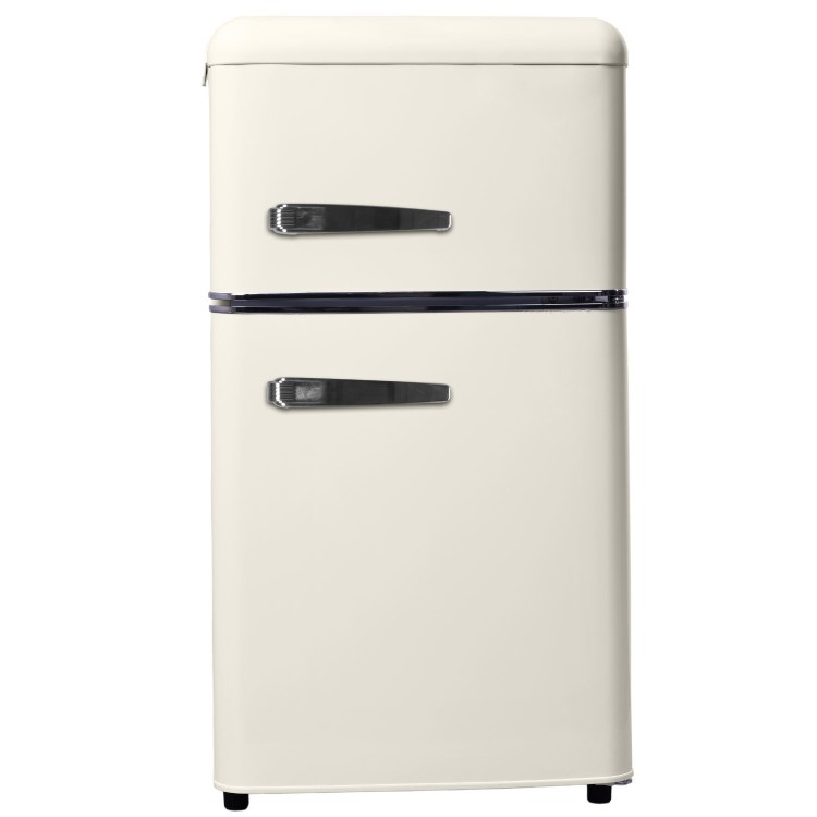 electriQ 80 Litre 70/30 Retro Freestanding Fridge Freezer – Cream
