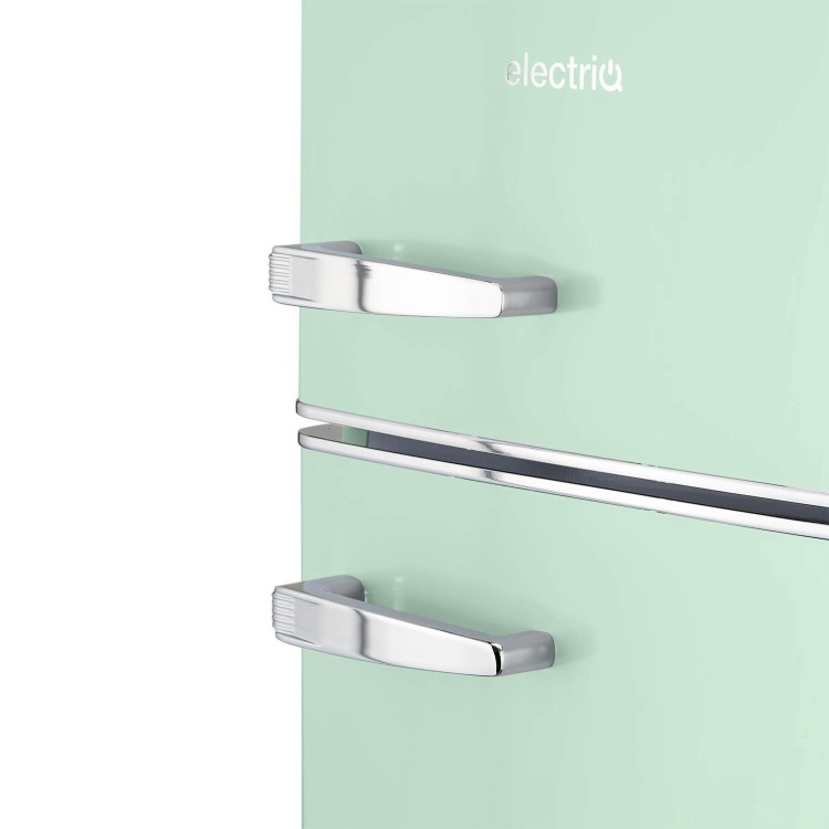 electriQ 80 Litre 70/30 Retro Freestanding Fridge Freezer - Mint Green