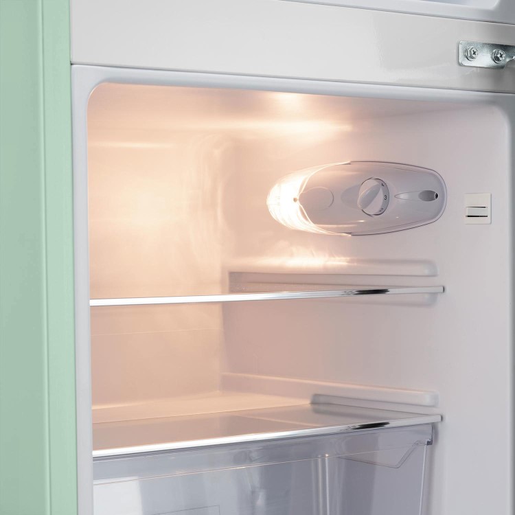 electriQ 80 Litre 70/30 Retro Freestanding Fridge Freezer - Mint Green
