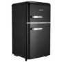 Refurbished electriQ eiQUCRETROFFMBLK Freestanding 80 Litre 70/30 Retro Fridge Freezer Matte Black