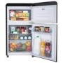 Refurbished electriQ eiQUCRETROFFMBLK Freestanding 80 Litre 70/30 Retro Fridge Freezer Matte Black