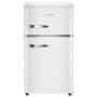 Refurbished electriQ eiQUCRETROFFWHT Freestanding 80 Litre 70/30 Retro Fridge Freezer White