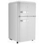 Refurbished electriQ eiQUCRETROFFWHT Freestanding 80 Litre 70/30 Retro Fridge Freezer White