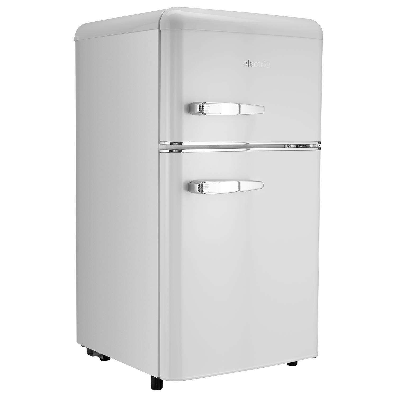 electriQ 80 Litre 70/30 Retro Freestanding Fridge Freezer - White