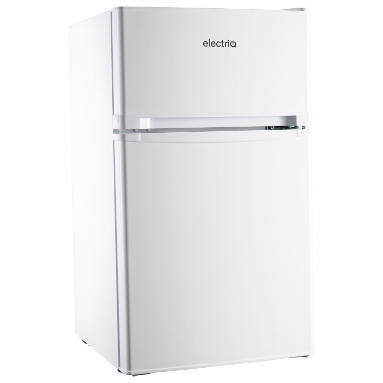 Refurbished electriQ eiQUFFW Freestanding 80 Litre 70/30 Under Counter Fridge Freezer White