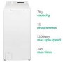 Refurbished electriQ eiQWMTL75C Freestanding 7.5KG 1200 Spin Top Loading Washing Machine 