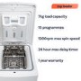 Refurbished electriQ eiQWMTL75C Freestanding 7KG 1200 Spin Top Loading Washing Machine White
