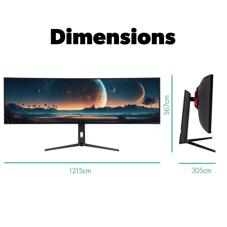 Refurbished electriQ eiq-495KCSUW144IPS 49" 5K DQHD IPS 144Hz Super UltraWide Curved Monitor