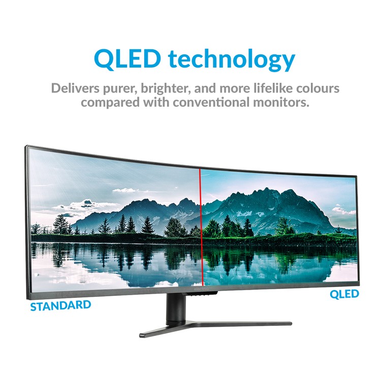 GRADE A2 - electriQ 49" QLED Double FHD Super UltraWide FreeSync HDR Curved Monitor