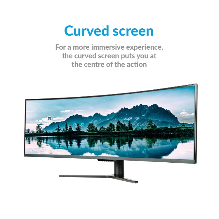 GRADE A2 - electriQ 49" QLED Double FHD Super UltraWide FreeSync HDR Curved Monitor