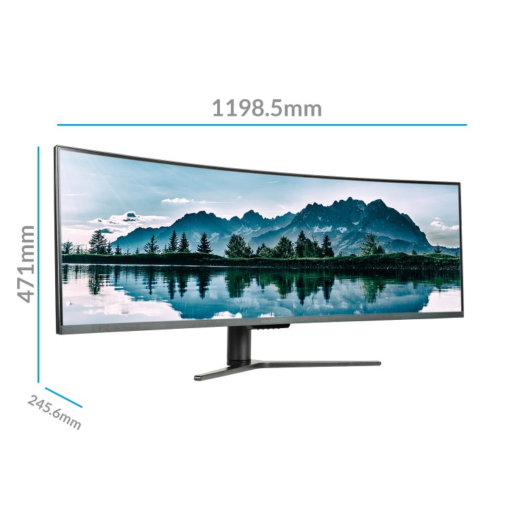 GRADE A2 - electriQ 49" QLED Double FHD Super UltraWide FreeSync HDR Curved Monitor