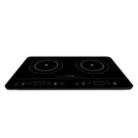 GRADE A1 - electriQ Portable Touch Control Dual Zone Induction Hob Black