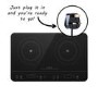GRADE A1 - electriQ Portable Touch Control Dual Zone Induction Hob Black