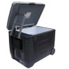 electriQ 45L Large Electric Plug In Portable Cool Box in Black with Wheels and Mains/12V Car Adapter