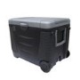 electriQ 45L Large Electric Plug In Portable Cool Box in Black with Wheels and Mains/12V Car Adapter