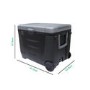 electriQ 45L Large Electric Plug In Portable Cool Box in Black with Wheels and Mains/12V Car Adapter