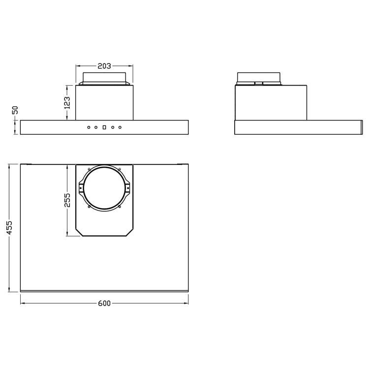 electriQ 60cm Touch Control Slimline Chimney Hood - Stainless Steel