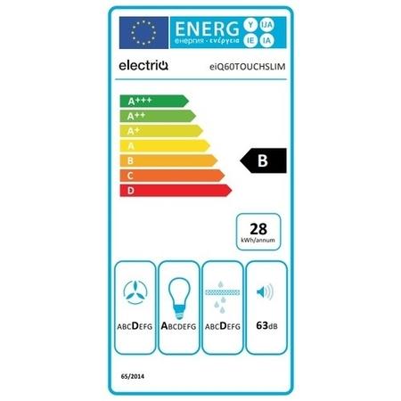 electriQ 60cm Touch Control Slimline Chimney Hood - Stainless Steel