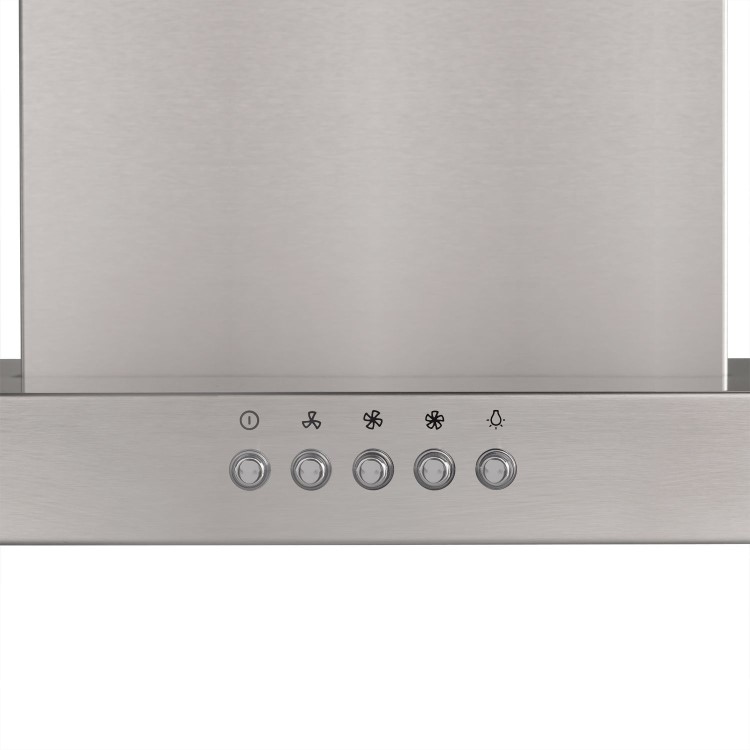 electriQ 90cm Slimline Push Button Control Cooker Hood - Stainless Steel