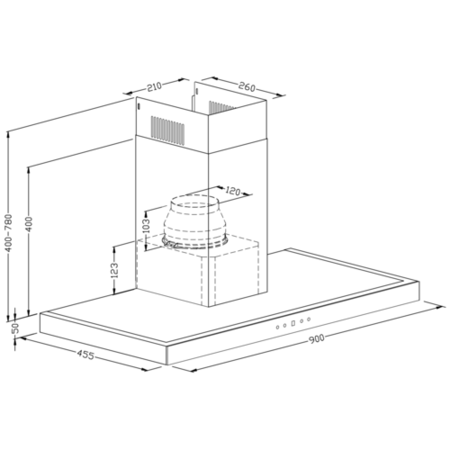 GRADE A2 - electriQ 90cm slimline cooker hood in stainless steel