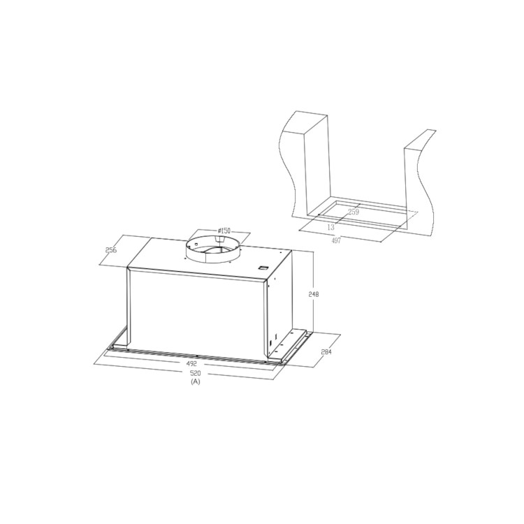 electriQ 52cm Canopy Cooker Hood - White